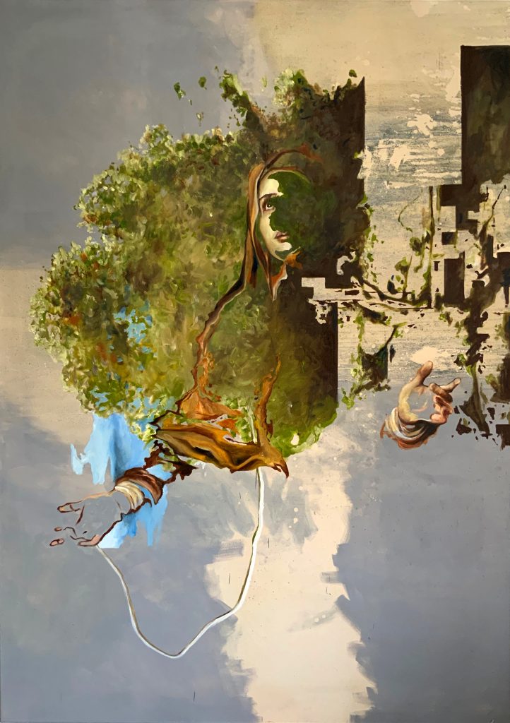 Palimpseste 24 – huile sur toile – oil on canvas – 190x134cm – 2021