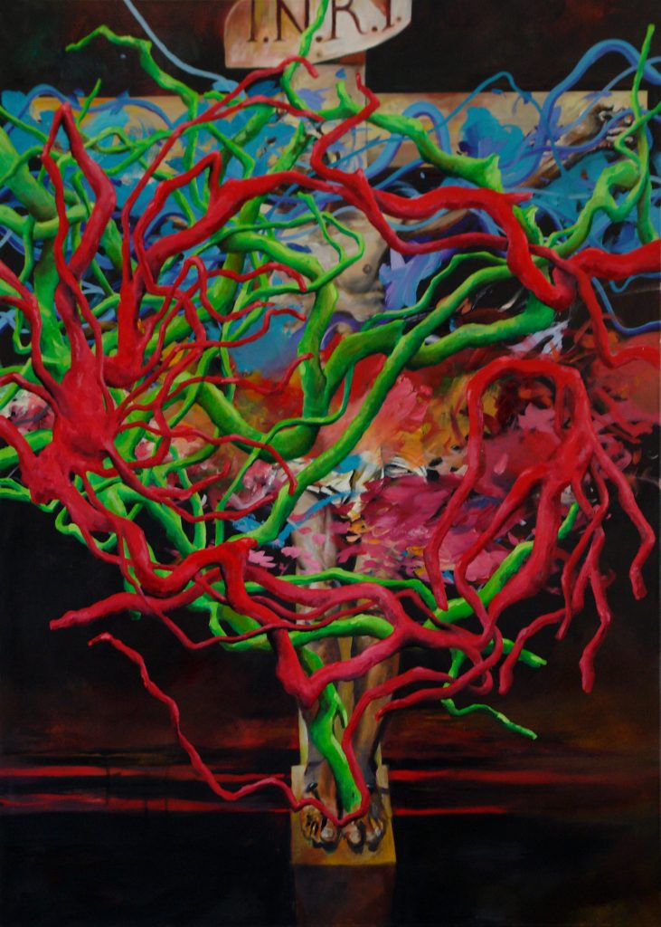 Hybrid 06 – huile sur toile – oil on canvas – 140×100 cm . 2017