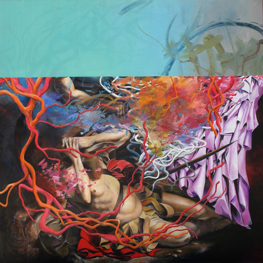 Hybrid 03 – huile sur toile – oil on canvas – 160×160 cm – 2017