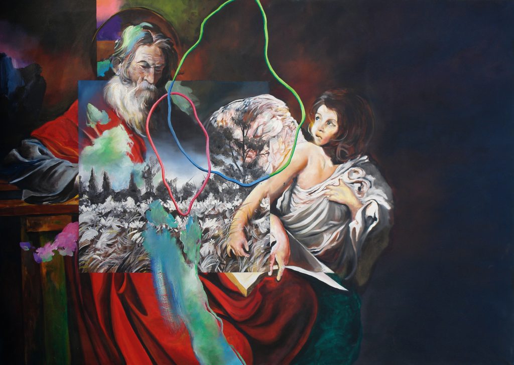 Hybrid 02 – huile sur toile – oil on canvas – 190×135 cm . 2017