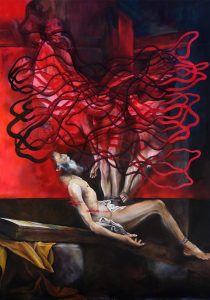 Hybrid 09 – huile sur toile – oil on canvas – 190×135 cm . 2018