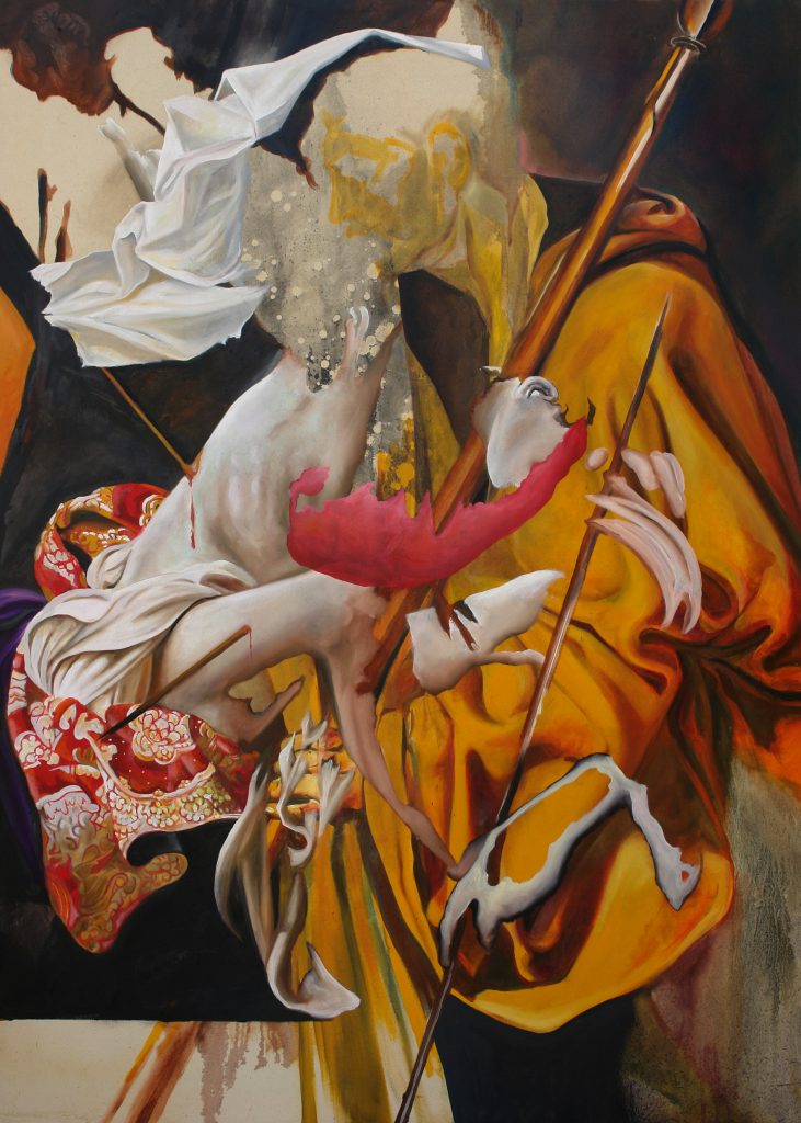 Palimpseste 19 – huile sur toile – oil on canvas – 140×100 cm . 2021