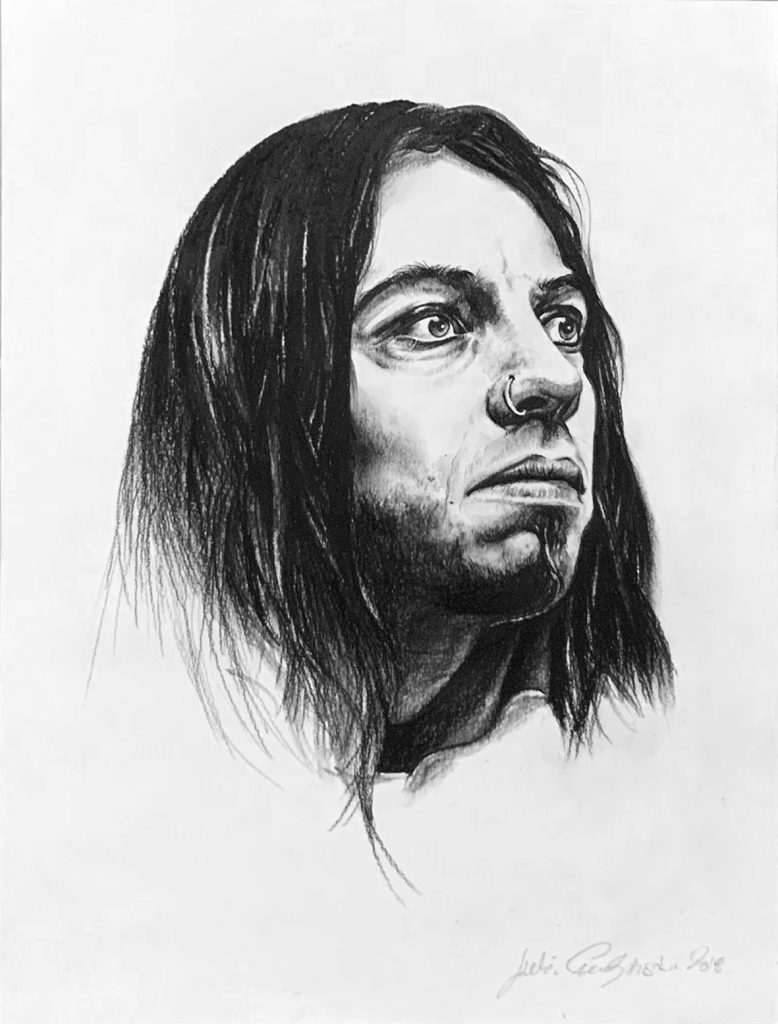 untitled 01 – black stone on paper – 30×39,5cm – 2018