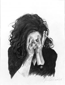 untitled 02 – black stone on paper – 30×39,5cm – 2018