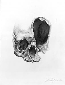 untitled 04 – black stone on paper – 30×39,5cm – 2018