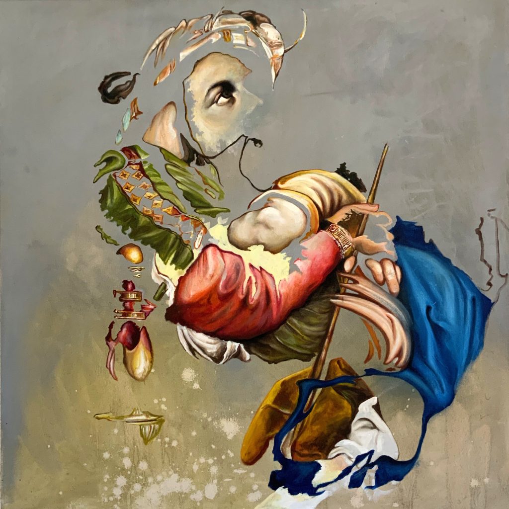 Palimpseste 26 – huile sur toile – oil on canvas – 90×90 cm – 2022