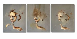 Triptyque 03 – huile sur toile – oil on canvas – 50×60 cm (each panel) – 2022