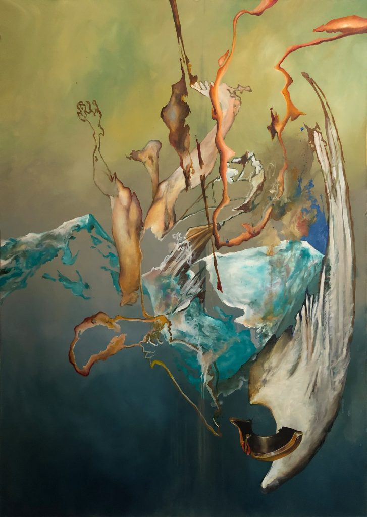 Chute 03 – huile sur toile – oil on canvas – 140×100 cm – 2024